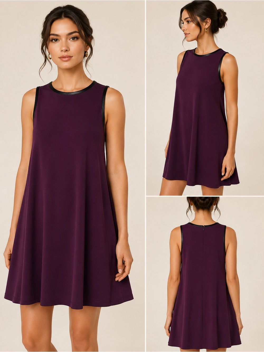 Lauren Ralph Lauren Plum Sleeveless A-Line Dress Size 14
